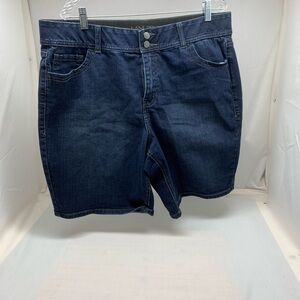Lane Bryant Shorts Womens 20 Blue l Bermuda Tighter Tummy Plus Ladies